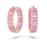 Swarovski Pendientes de Aro Matrix para Mujer, Talla baguette con Baño Tono Oro Rosa, Colección Matrix de Swarovski