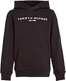 Tommy Hilfiger Infantil Unisex Sudadera Essential Hoodie con Capucha, Negro (Black), 16 Años