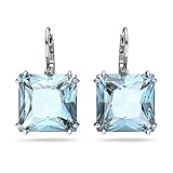 Swarovski Pendientes Millenia para Mujer, con Baño en Rodio, Cristal Azul, Colección Millenia de Swarovski