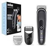 Braun Recortadora Corporal 5 BG5350, Afeitadora Corporal Masculina Con Tecnología SkinShield, Peine Para Zonas Sensibles, cortapelos hombre, maquina de afeitar, Lámina De Larga Duración, Gris/Blanco