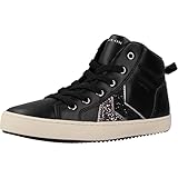 Geox J Kalispera Girl B, Zapatillas, Black Dk Silver, 35 EU