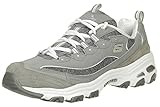 Skechers D'LITES ME TIME, Zapatillas para Mujer, Gray Trubuck/ Mesh/ White Trim, 38 EU