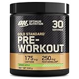 Optimum Nutrition Gold Standard Polvo Pre Entrenamiento, Bebida Energética con Monohidrato de Creatina, Beta Alanina, Cafeína y Complejo de Vitamina B, Sabor Manzana Verde, 30 porciones, 330 g