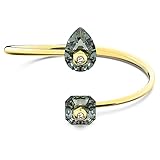 Swarovski Brazalete Numina M para Mujer, en Baño Tono Oro, con dos Cristales Contrastados de Talla Pera e Imperial, Colección Swarovski Numina