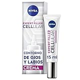 NIVEA Hyaluron Cellular Expert Filler Contorno de Ojos y Labios (1 x 15 ml), antiarrugas con ácido hialurónico y ácido fólico, crema antiedad con efecto rellenador en 24h