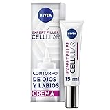 NIVEA Hyaluron Cellular Expert Filler Contorno de Ojos y Labios (1 x 15 ml), antiarrugas con ácido hialurónico y ácido fólico, crema antiedad con efecto rellenador en 24h