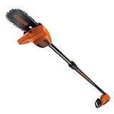 BLACK+DECKER Motosierra telescópica (pértiga) 18V, Batería de Litio 2Ah, Espada de corte de 20 cm, Mango telescópico de 1,74 m a 2,92 m y empuñadura ergonómica, GPC1820L20-QW