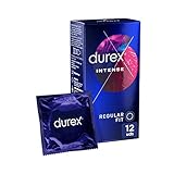 Durex Preservativos Intense, con Puntos y Estrías para Intensificar la Estimulación Vaginal, 12 condones