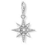 Thomas Sabo - Colgante Inspirado en Símbolos Celestiales, Abalorio Plateado de Estrella Royalty