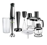 Braun Minipimer 7 MQ7087X - Batidora de Mano de 1000W, Minipicadora de 350ml, Pasapuré, Varillas, Procesador de Alimentos con 3 Funciones, Vaso de 600ml, Velocidad Automática, Tecnología ActiveBlade