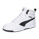 PUMA Unisex Kids Rebound V6 Mid Jr Zapatillas, Puma Weiß Puma Schwarz, 36 EU