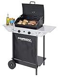 Campingaz Xpert 100 L Plus Rocky Barbacoa Gas para Piedra Volcanica, con 2 Quemadores, 7.1 kW de Potencia,2 Parrillas de Acero Cromado,2 Mesas Laterales y Rocas de Lava,Negro, 98 x 48 x 124 cm