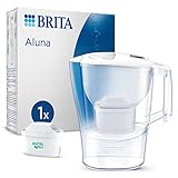 BRITA Jarra con filtro de agua Aluna blanca (2,4 l) incl. 1x cartucho MAXTRA PRO All-in-1:jarra adaptable al frigorífico con LTI digital que reduce cloro, cal e impurezas.