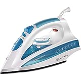 Russell Hobbs Plancha de Ropa Steam Glide Professional - 2600 W, Suela de Cerámica, Golpe de Vapor 210g, Función de Autolimpieza, Blanco y Azul - 20562-56