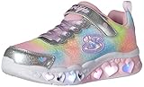 Skechers - Flutter Heart Lights Simply Love, Zapatillas para Niñas, Malla Sintética Plateada, 33 EU