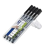 STAEDTLER Lumocolor 31-9WP4GS - Rotuladores Permanentes de Color Negro, Estuche con 4 Unidades de Distinto Grosor