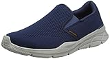 Skechers EQUALIZER 4.0 TRIPLE-PLAY, Zapatillas sin cordones para Hombre, Navy Engineered Mesh/Orange Trim, 48.5 EU