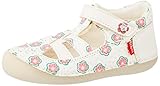 Kickers Sushy, Oxford Plano Bebé-Niñas, Flor de Color Blanco, 21 EU