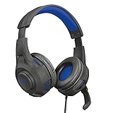 Trust Gaming Cascos PS4 & PS5 GXT 307B Ravu Auriculares Gamer con Micrófono Plegable y Corto y Diadema Ajustable, Cable de 2 m, para Playstation 4 & 5 - Azul