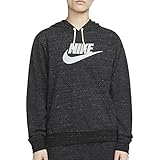 Nike DM6388-010 W NSW Gym VNTG GFX Easy PO HD Sweatshirt Mujer Black/White Tamaño L