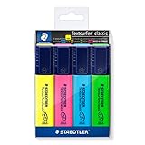 STAEDTLER 364WP4 - Estuche con 4 Marcadores Fluorescentes, Multicolor