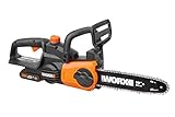 WORX WG322E.1 Sierra de cadena con batería (20 V, Práctica sierra para madera, Para uso en el jardín y trabajos de construcción con tensión de cadena automática), 25 cm de longitud de corte