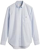 GANT Reg Poplin Gingham Shirt Camisa de Vestir, Light Blue, 3XL para Hombre