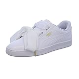 PUMA Basket Heart Patent Wn's, Zapatillas de Deporte, Mujer, Puma White-Puma White, 38.5 EU