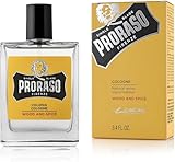 Proraso Colonia hombre Wood and Spice, 100 ml, perfume hombre refrescante y reconfortante, tónico facial de aroma amaderado, agradable fragancia masculina