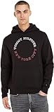 Tommy Hilfiger Hombre Sudadera con Capucha, Negro (Black), S