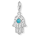 Thomas Sabo - Charm con Cierre para Mujer de Plata de Ley 925/1000 con Turquesa