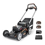 Cortacésped Nitro 40V (2x20V) Worx | PowerShare | WG749E | Incluye 2 baterías 4Ah y Cargador Doble | 46 cm con tracción | Mulching | 7 Posiciones de Altura