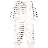 Petit Bateau Sleep Well Pijamas sin pies para Unisex bebé, Blanco Marshmallow / Rojo Terkuit, 12 meses