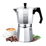 Cecotec Cafetera Italiana Mokclassic 1200 Shiny. Cafetera de Aluminio, Para toda cocina, 12 Tazas de café, Junta de silicona, Mango Ergonómico y Termorresistente, Filtro y Válcula de acero inoxidable