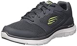 Skechers Flex Advantage 4.0, Zapatillas Hombre, Charcoal Leather Mesh PU Trim, 48.5 EU