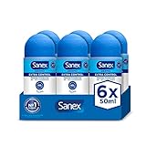 Sanex Dermo Extra Control Desodorante Roll-On, Pack 6 Uds x 50 ml, Desodorante Antitranspirante, hasta 48H de Protección Contra el Sudor y el Olor, Restaura el pH Natural de la Piel