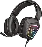 Trust Gaming Cascos GXT 450 Blizz Auriculares para Gaming RGB 7.1, Sonido Virtual Envolvente, con Micrófono, para PC - Negro