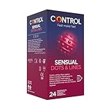 Control Sensual Dot&lines Preservativos - Caja de Condones con Puntos y Estrías, 24 Unidades (Pack Ahorro)