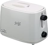 Jata TT331 Tostadora con Tapa, Dos Ranuras Extra Anchas, Con selector electrónico de tostado, 6 posiciones, Cuerpo toque frío, Bandeja recogemigas, Centrado automático del pan, 750 W, Blanco