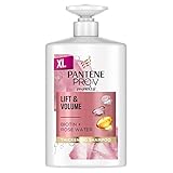 Pantene Champú Con Biotina Y Agua De Rosas, Champú Hidratante Y Voluminizador, Botella XL Con Dispensador, 1L