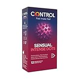 Control Preservativos Sensual Intense Dots - Caja de condones, con puntos cónicos para la estimulación, perfecta adaptabilidad, sexo seguro, 12 unidades