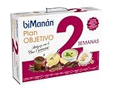 biManán - Plan Objetivo 2 Semanas, Sustitutivos para el Control y la Pérdida de Peso, Incluye Batidos, Natillas, Cremas, Barritas y una Coctelera, con Vitaminas y Minerales