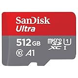 SanDisk 512GB Ultra, Tarjeta de memoria microSDXC, hasta 150 MB/s + adaptador SD, con Clase A1 de rendimiento de las aplicaciones, UHS-I Class 10 U1