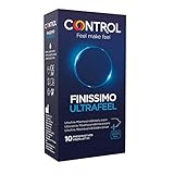 Control Preservativos Ultrafeel. Caja de 10 Condones Ultra Finos, Máxima Sensibilidad, Lubricados, Sexo Seguro.