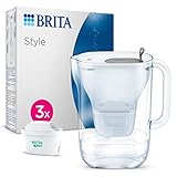 BRITA Jarra con filtro de agua Style Grafito (2,4 l) incl. 3x cartuchos MAXTRA PRO All-in-1 Diseño adaptable al frigorífico con luz LED inteligente tapa abatible que reduce cloro, cal e impurezas.