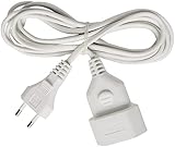 Brennenstuhl cable alargador de plástico (cable alargador para uso en interiores, cable de 5m, con enchufe Euro y acoplamiento) blanco