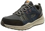 Skechers EQUALIZER 4.0 TRAIL KANDALA, Zapatillas para Hombre, Navy Leather/Mesh/Synthetic/Orange Trim, 42 EU