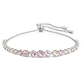 Swarovski Pulsera Emily de Cristales Redondos Rosas Para Mujer en una Montura Rodiada, de la Colección Swarovski Emily