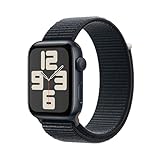 Apple Watch SE de 2.ª generación, 2023 [GPS] Smartwatch con Caja de Aluminio en Color Medianoche de 44 mm y Correa Loop Deportiva Color Medianoche. Monitor de entreno y sueño, Neutro en Carbono