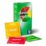 Durex Preservativos Saboréame, Sabores Afrutados Para una Diversión Extra, Fresa, Plátano, Naranja y Manzana, 12 condones